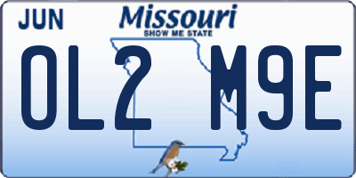 MO license plate OL2M9E