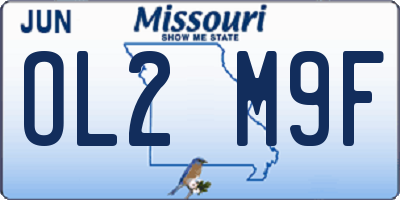 MO license plate OL2M9F