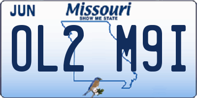 MO license plate OL2M9I