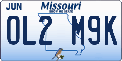 MO license plate OL2M9K