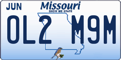 MO license plate OL2M9M