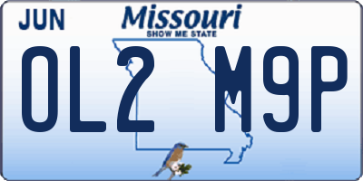 MO license plate OL2M9P