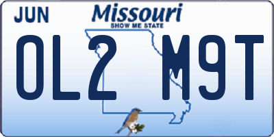 MO license plate OL2M9T