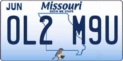 MO license plate OL2M9U