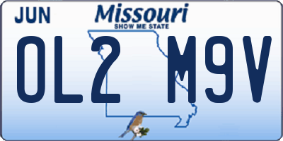MO license plate OL2M9V
