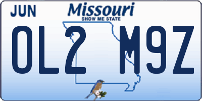 MO license plate OL2M9Z