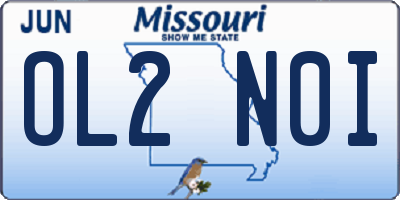 MO license plate OL2N0I