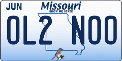 MO license plate OL2N0O