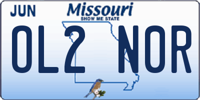 MO license plate OL2N0R