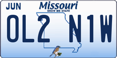 MO license plate OL2N1W