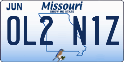 MO license plate OL2N1Z