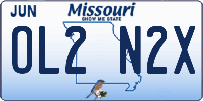 MO license plate OL2N2X