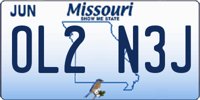 MO license plate OL2N3J