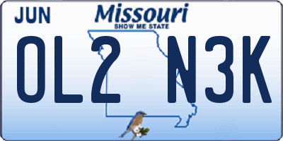 MO license plate OL2N3K