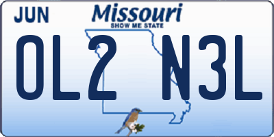 MO license plate OL2N3L