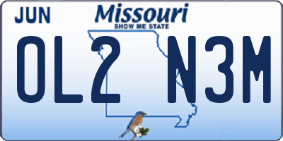 MO license plate OL2N3M