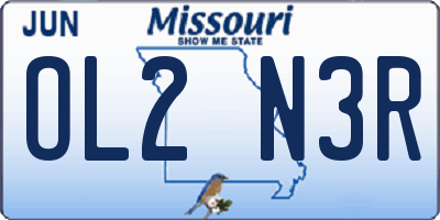 MO license plate OL2N3R