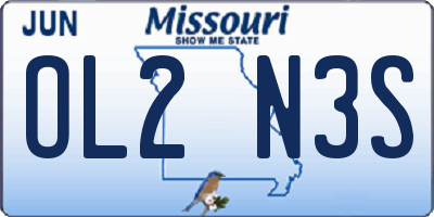 MO license plate OL2N3S