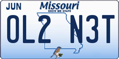 MO license plate OL2N3T