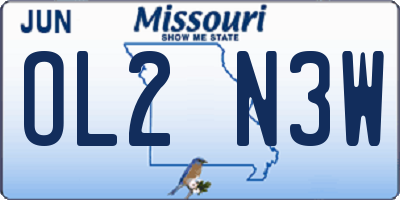MO license plate OL2N3W