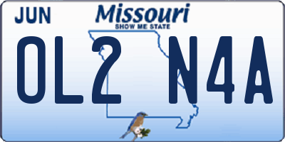MO license plate OL2N4A