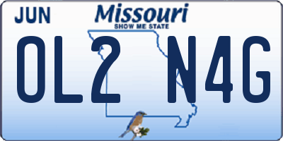 MO license plate OL2N4G