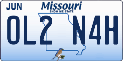 MO license plate OL2N4H