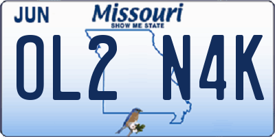 MO license plate OL2N4K
