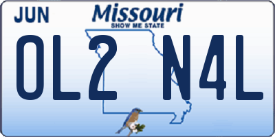 MO license plate OL2N4L