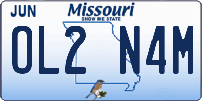 MO license plate OL2N4M