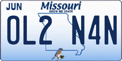 MO license plate OL2N4N