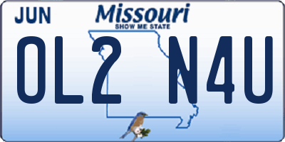 MO license plate OL2N4U