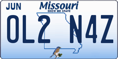 MO license plate OL2N4Z