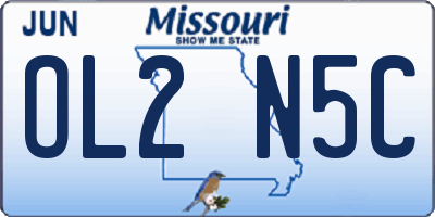MO license plate OL2N5C