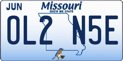 MO license plate OL2N5E