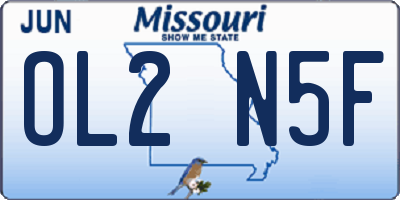 MO license plate OL2N5F
