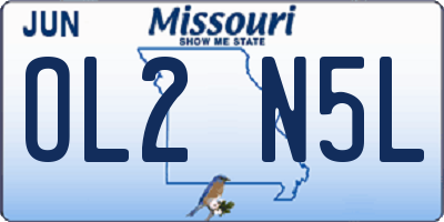 MO license plate OL2N5L