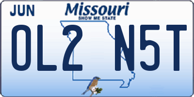 MO license plate OL2N5T