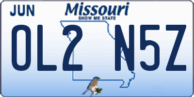 MO license plate OL2N5Z