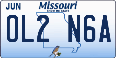 MO license plate OL2N6A