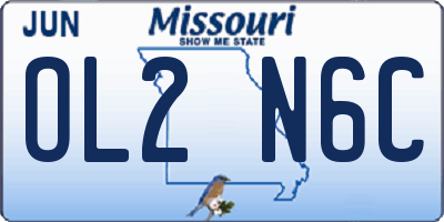 MO license plate OL2N6C