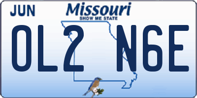 MO license plate OL2N6E