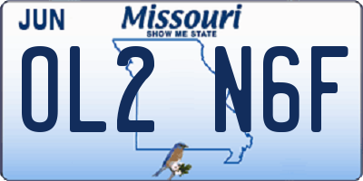 MO license plate OL2N6F