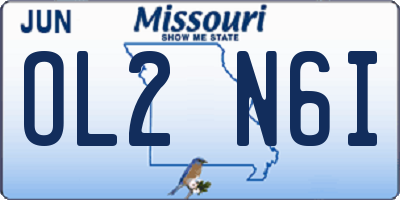 MO license plate OL2N6I