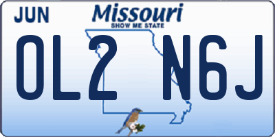 MO license plate OL2N6J