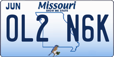 MO license plate OL2N6K