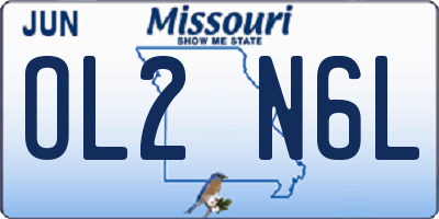 MO license plate OL2N6L
