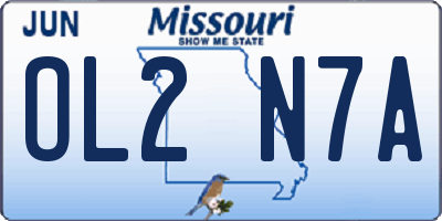 MO license plate OL2N7A