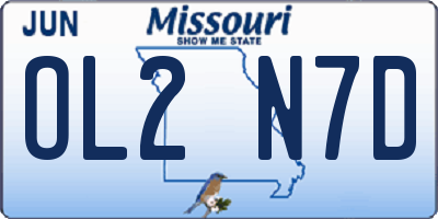 MO license plate OL2N7D