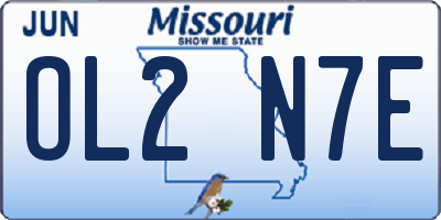 MO license plate OL2N7E